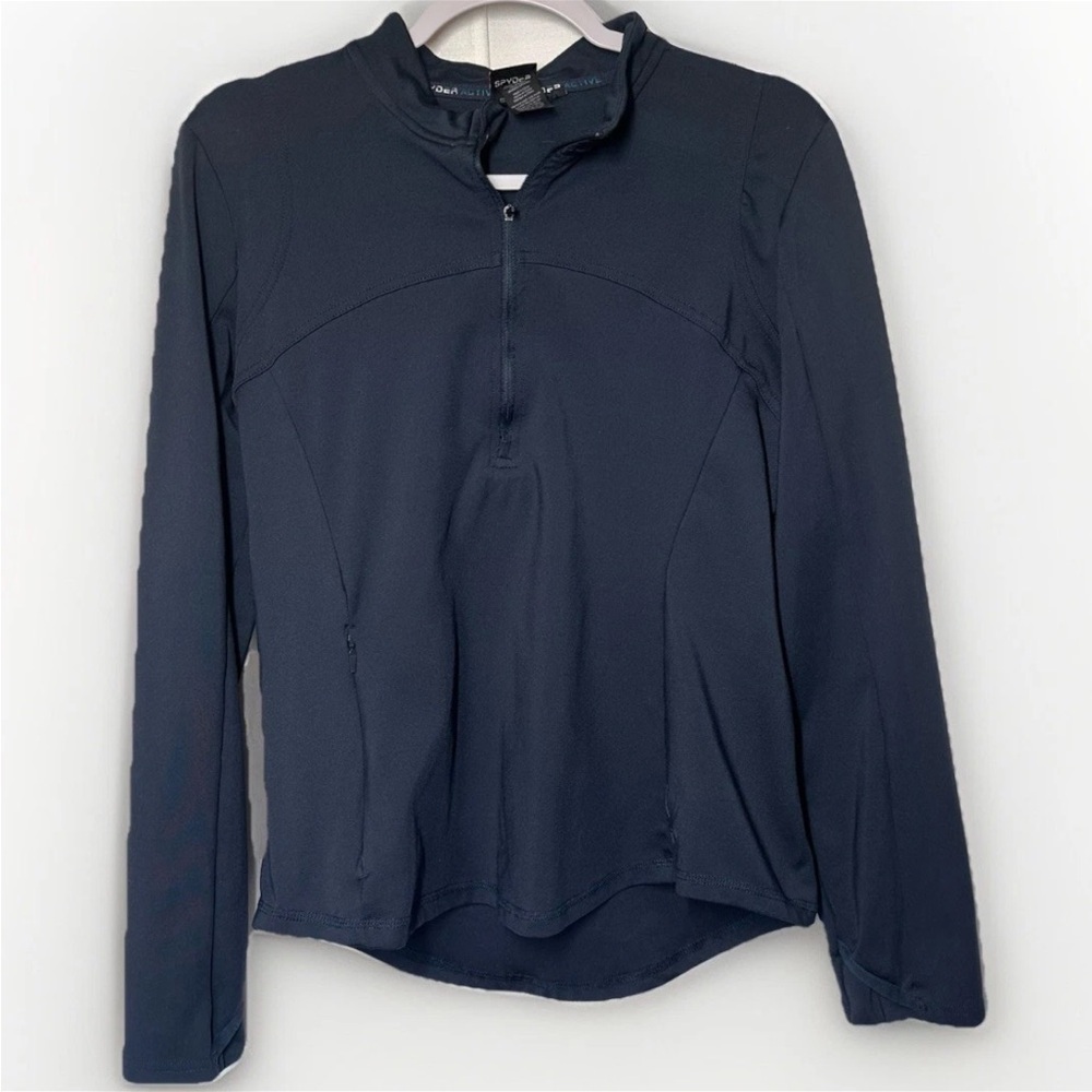 Spyder Active Navy 1/2 Zip Long Sleeve Pullover Women's Sz L Hiking Outdoor Golf